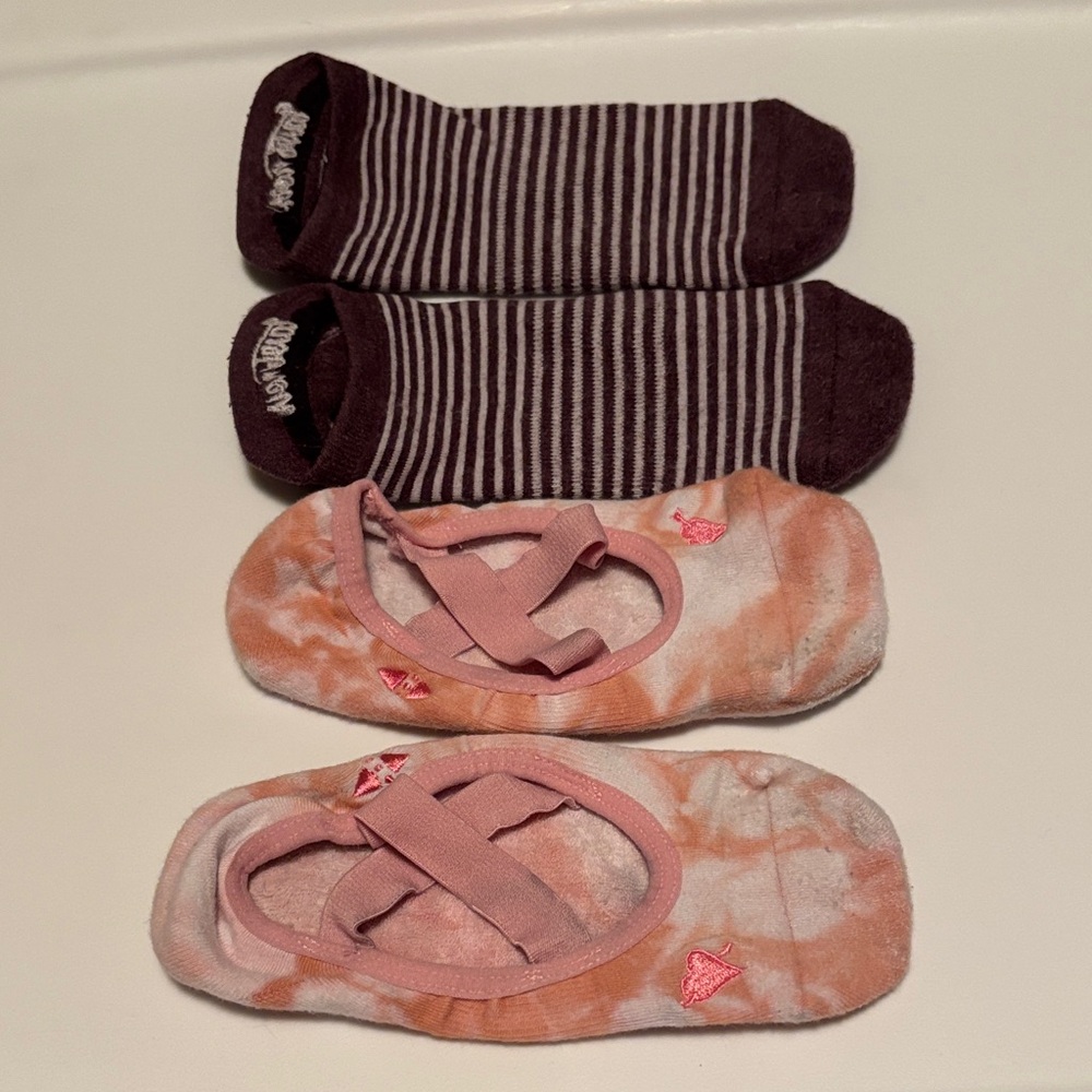 Tavi Noir Socks in Purple Striped and Pink Tie-Dye